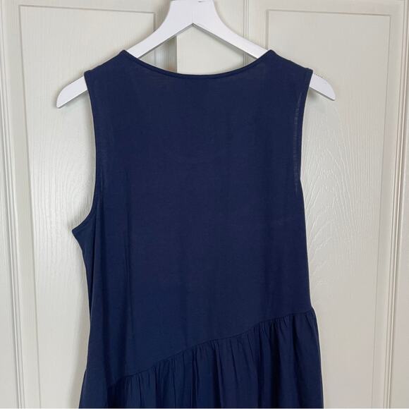 Chico’s Navy Mixed Material Tiered Sun Dress NWT - Picture 6 of 10